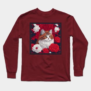 Ragamuffin cat. Style vector (red version ragamuffin cat) Long Sleeve T-Shirt